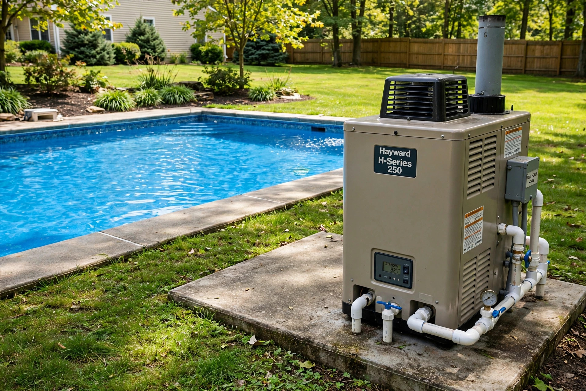 Best pool heater for inground pools installed beside a backyard swimming pool