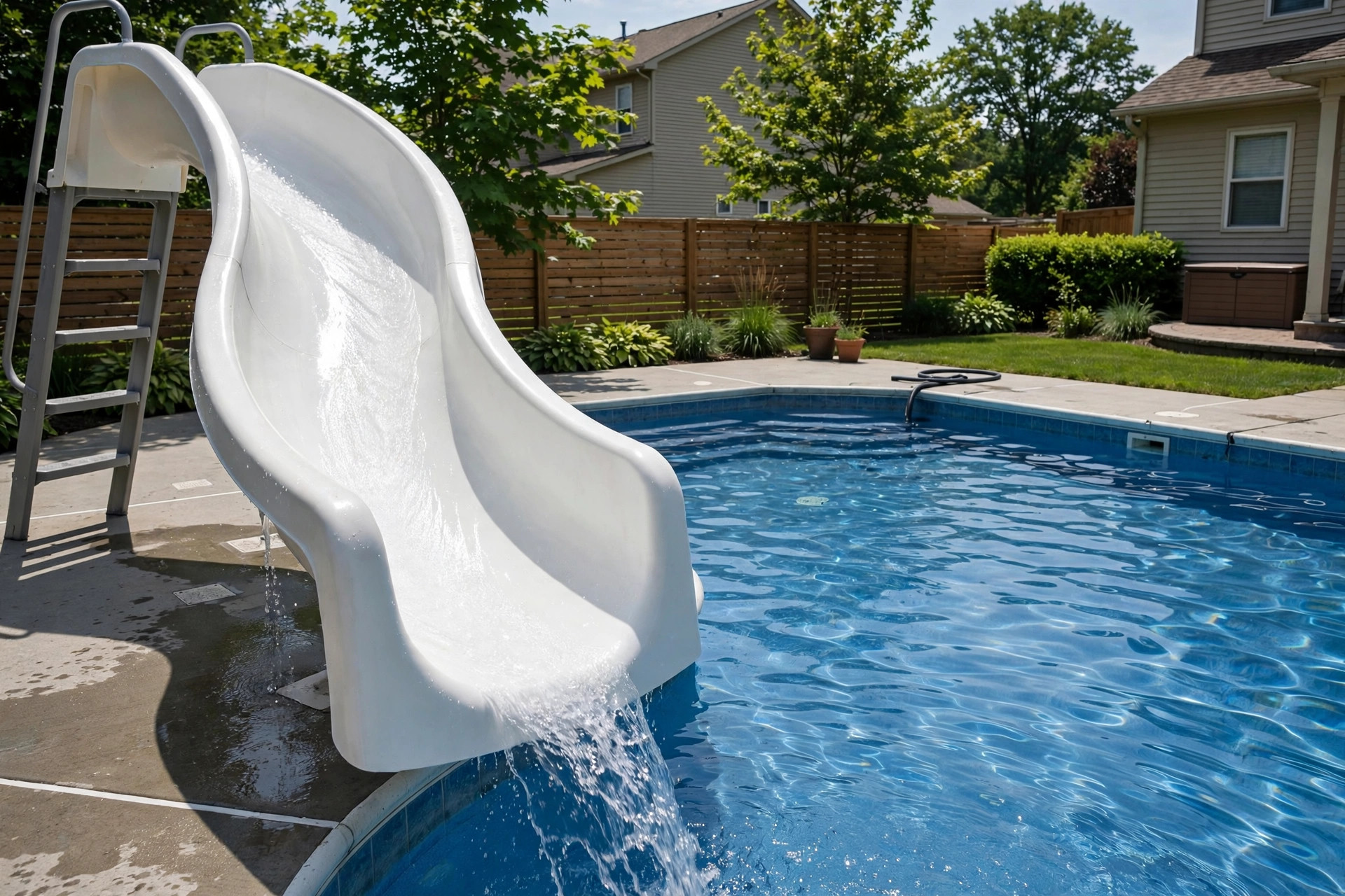 Best pool slide for inground pools in a family backyard