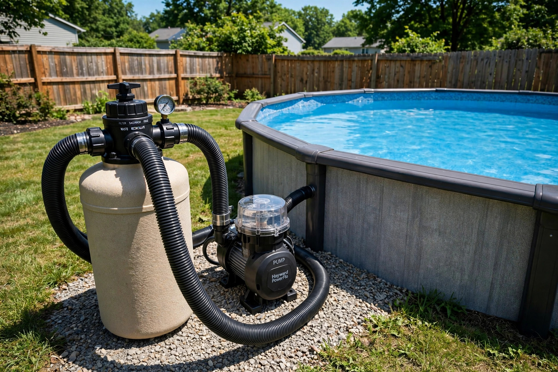 Best pool filter for above ground pool beside a clean blue pool