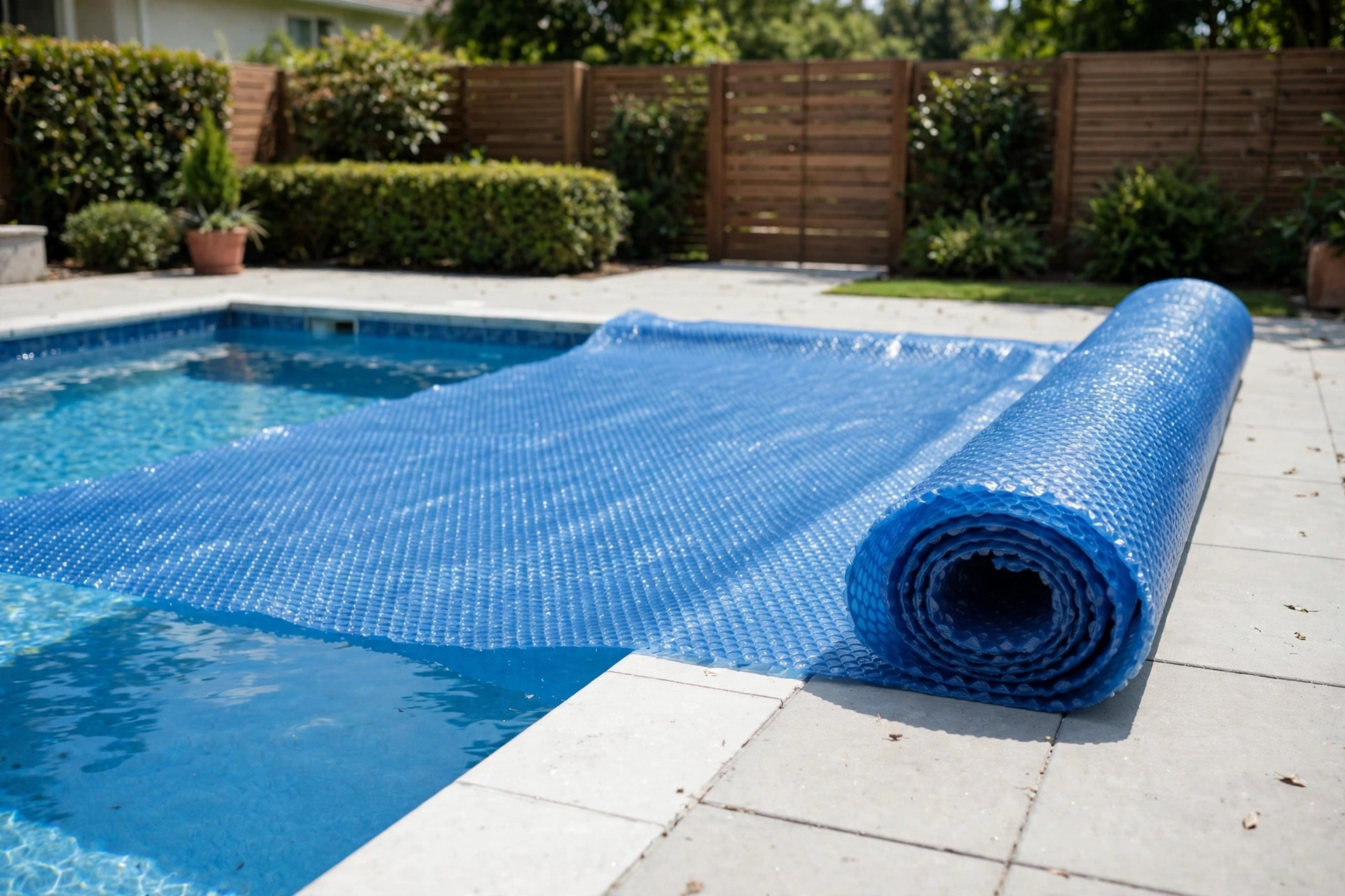 How to clean pool solar cover laid on deck