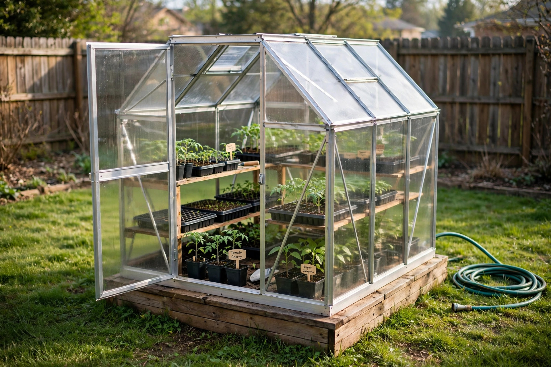 A small greenhouse for backyard beginners guide setup in a home garden