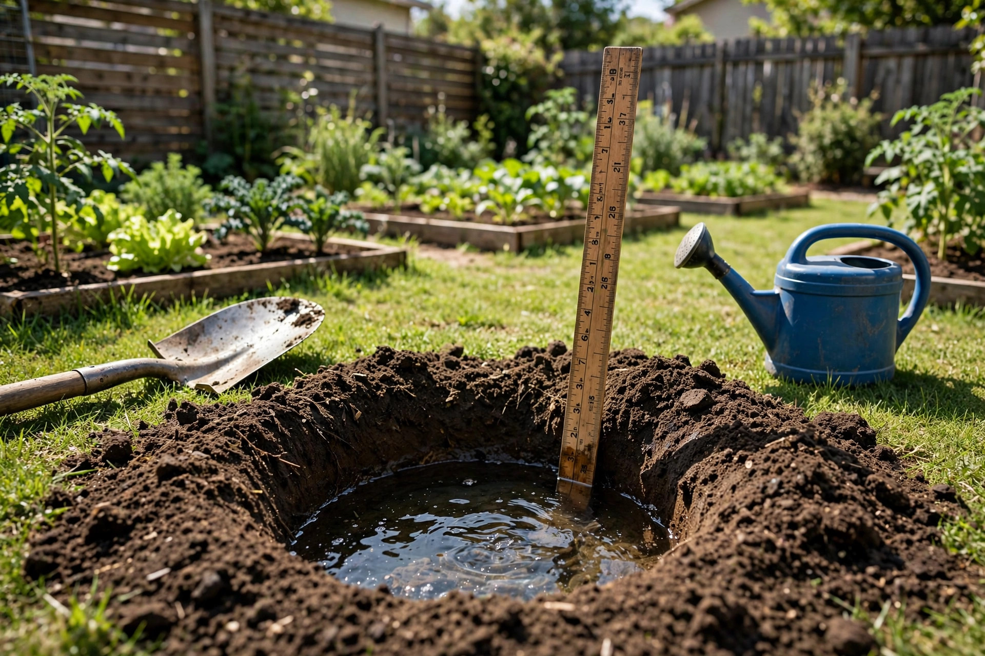 how to test soil drainage at home: Testing soil drainage in a home garden