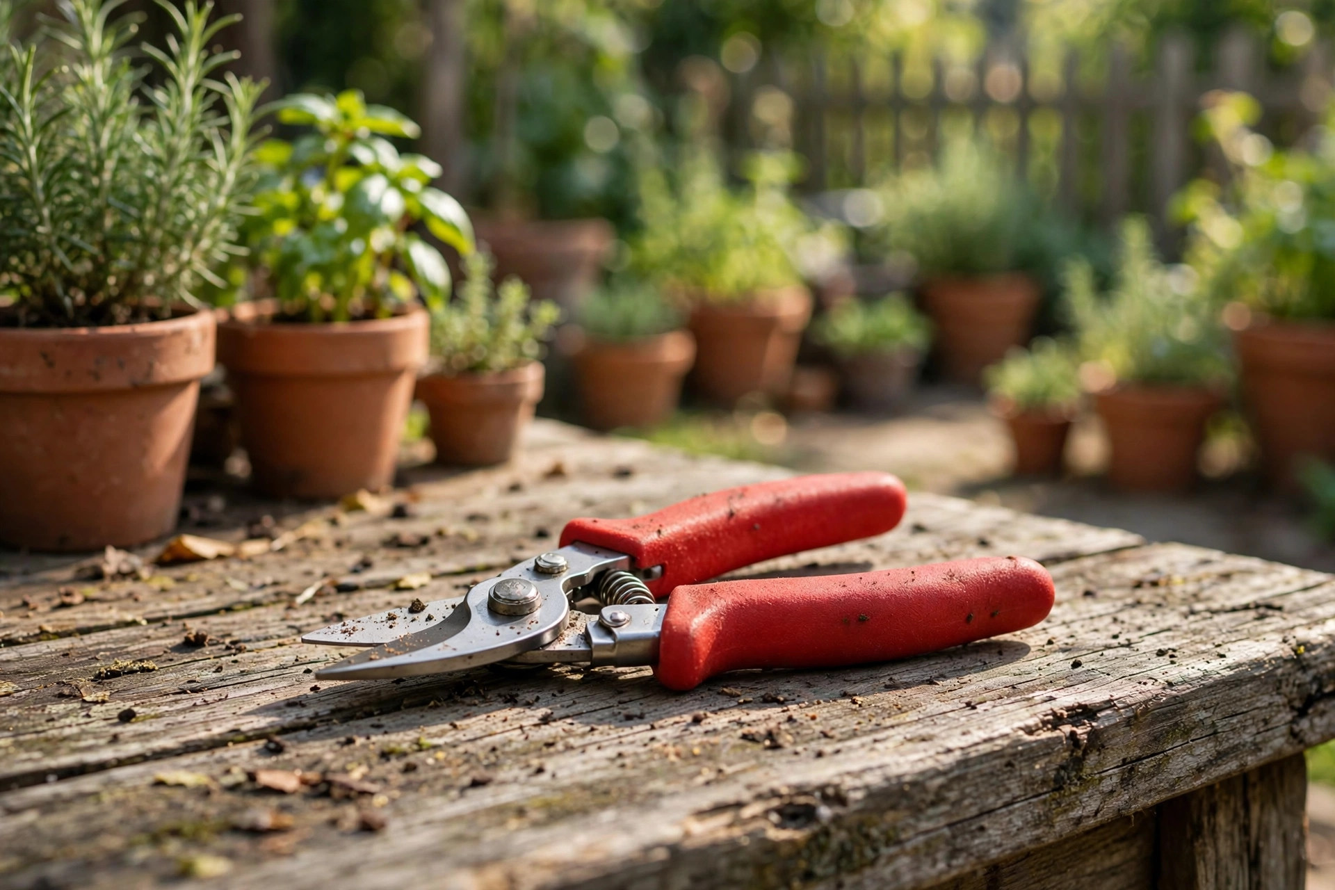 Best garden pruners for small hands shown on a wooden workbench