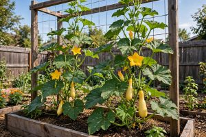 How to Grow Squash Vertically on a Trellis