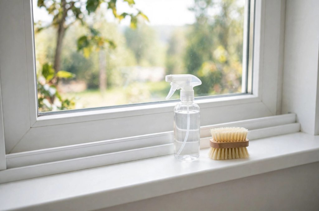 clean window tracks and sills