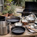 Best Cookware Bundle for Big Backyard Parties: large cookware bundle at backyard party cookout