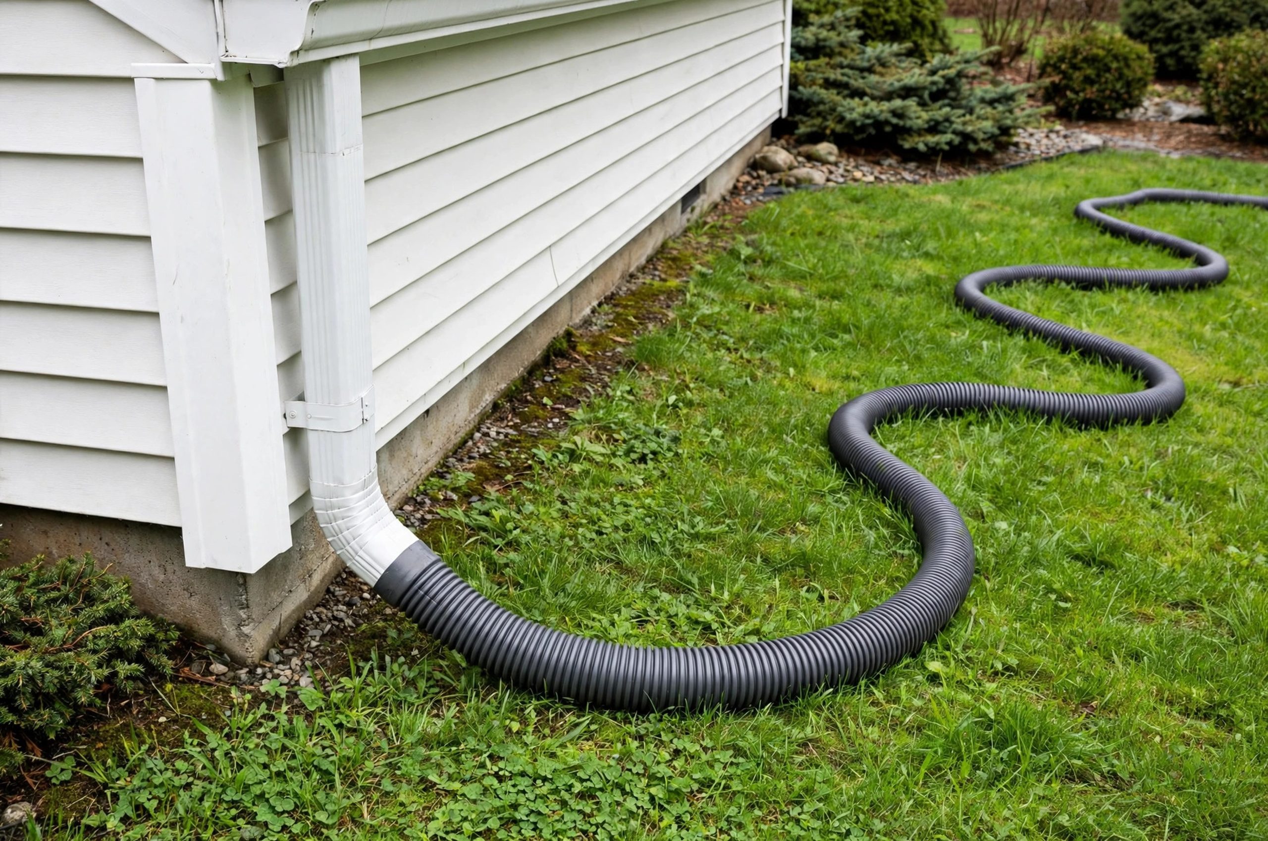 gutter downspout extensions for heavy rain directing water from house