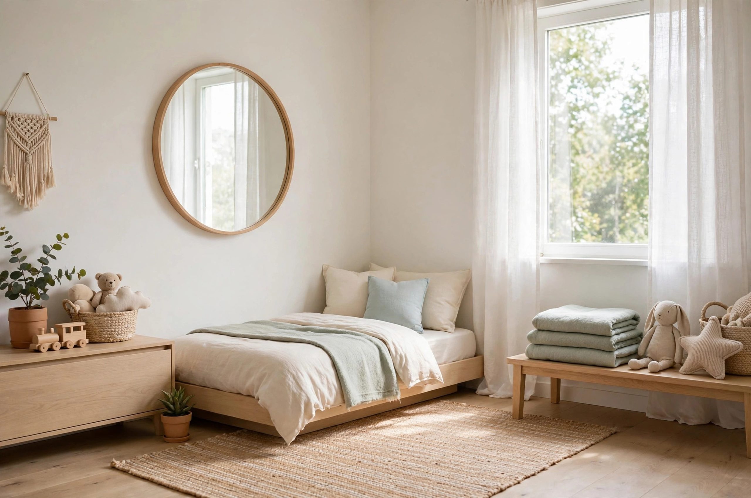 Small Kids Room Feel Bigger: Small bright kids bedroom that feels bigger with light colors