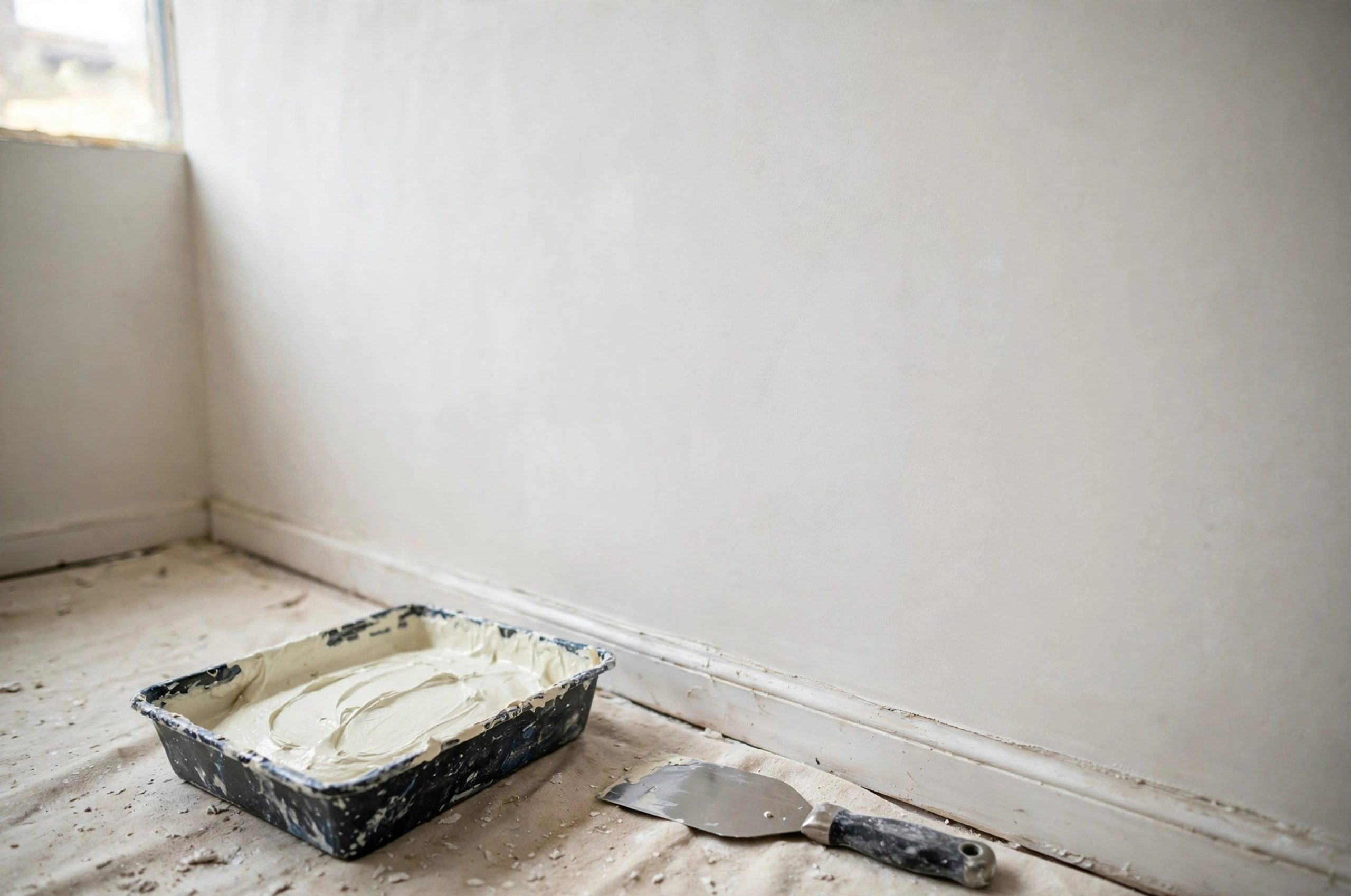 Smooth a Textured Wall with Skim Coat: Smoothing a textured wall with skim coat