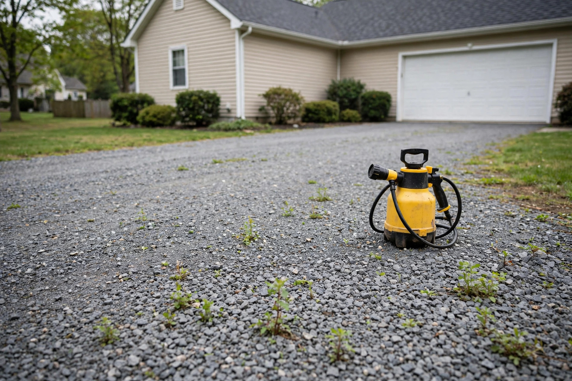 best weed killer for gravel driveways applied on a gravel drive
